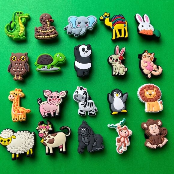 Animals Crocs Shoe Charms Set of 20 - jibbitz Charms - Picture 1 of 4